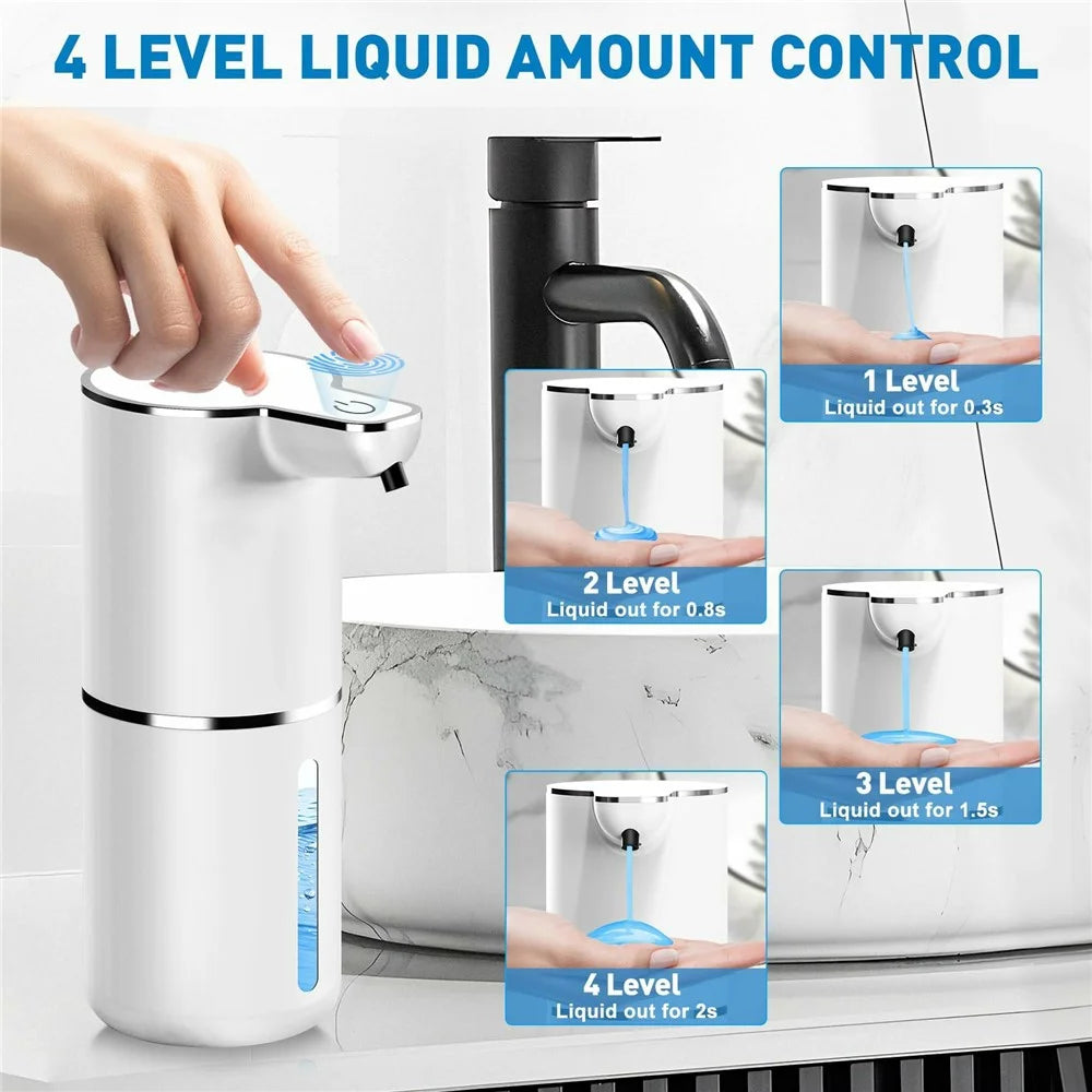 M1 360ml Automatic Soap Dispenser with Drain Cleaner Wall Mounted Touchless Hand Wash IPX5 Waterproof - White / Foam Type - 6