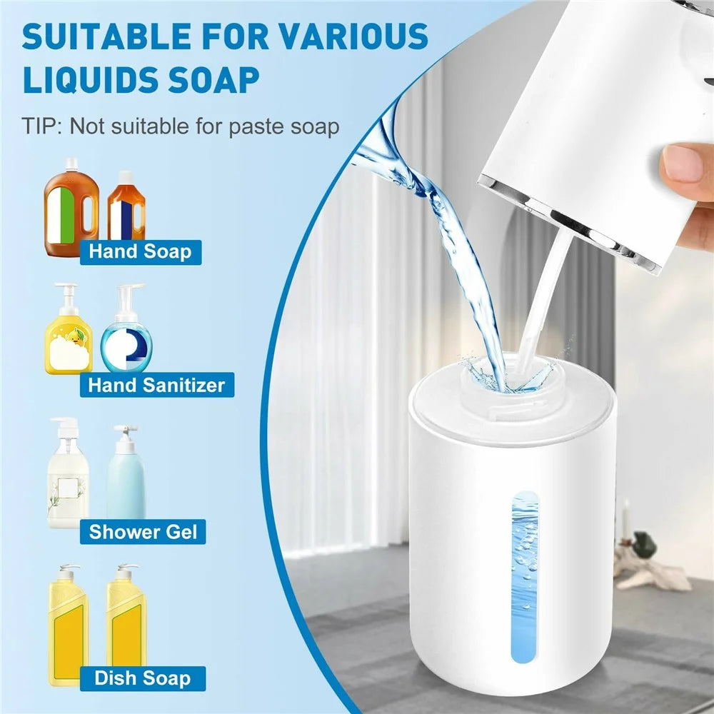 M1 360ml Automatic Soap Dispenser with Drain Cleaner Wall Mounted Touchless Hand Wash IPX5 Waterproof - White / Foam Type - 7