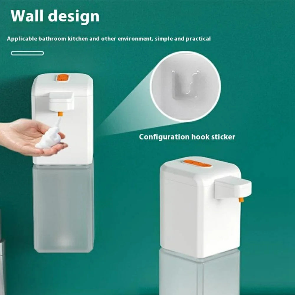 C1 500ml Automatic Soap Dispenser Wall Mounted Smart Electric Handwash Machine with Drain Cleaner - White / Foam Type - 2
