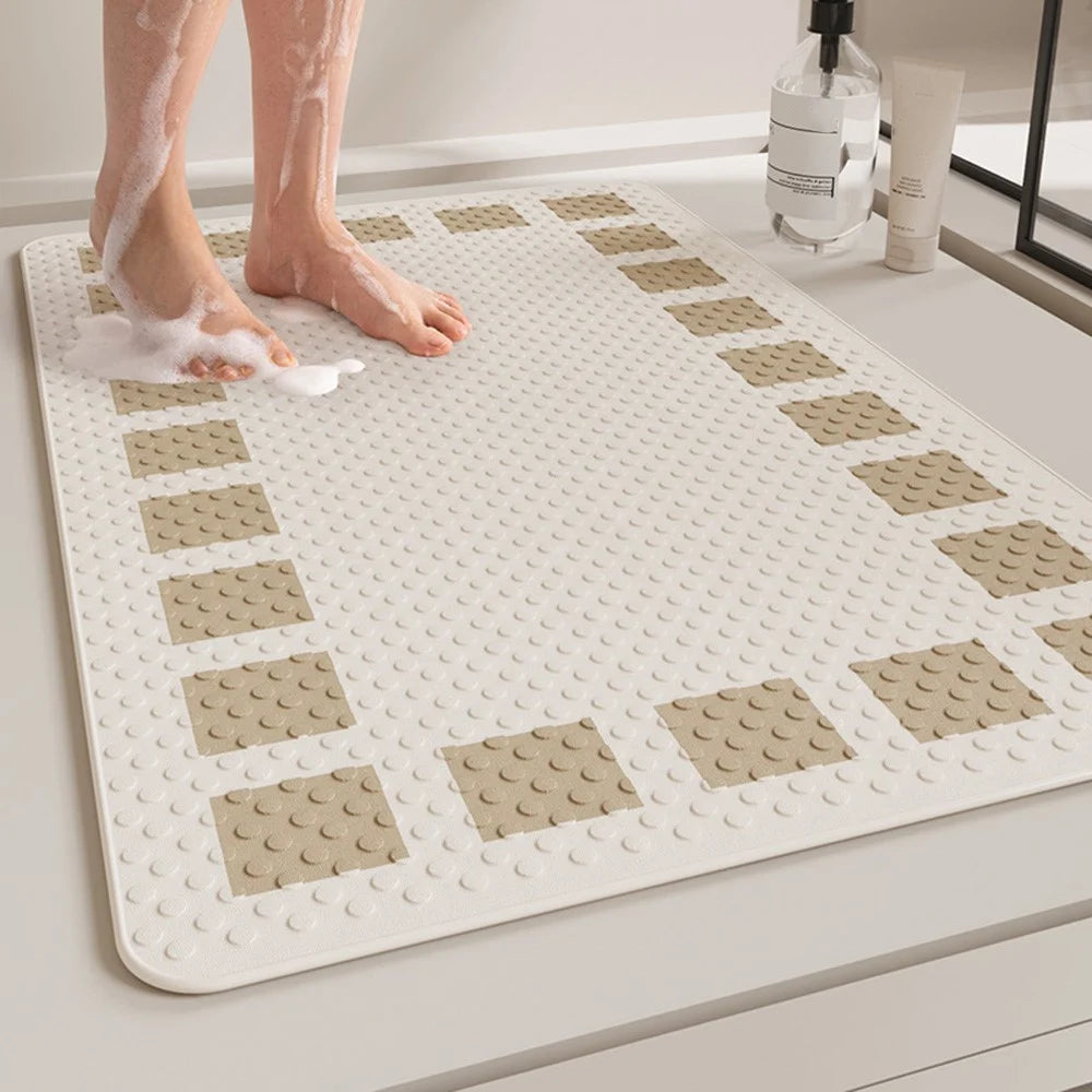 40 x 70cm For Bathtub Shower Non Slip Bath Mat Massage Dots PVC Bathroom Suction Cup Safety Pad - Coffee - 2
