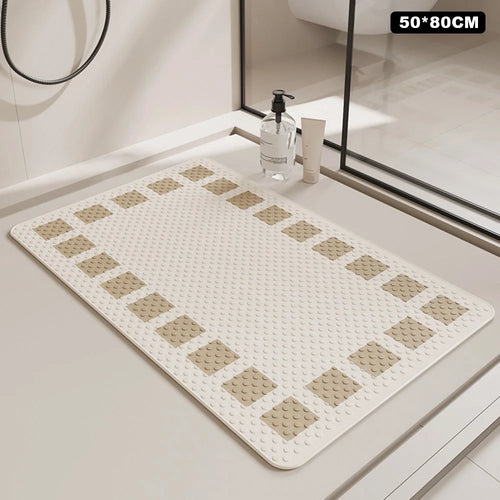 50 x 80cm For Bathtub Shower Non Slip Bath Mat Massage Dots PVC Bathroom Suction Cup Safety Pad - Coffee - 1