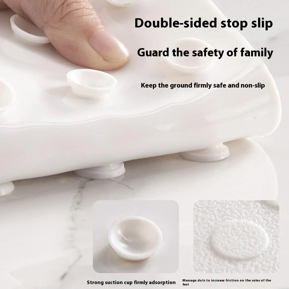 50 x 80cm For Bathtub Shower Non Slip Bath Mat Massage Dots PVC Bathroom Suction Cup Safety Pad - Coffee - 3