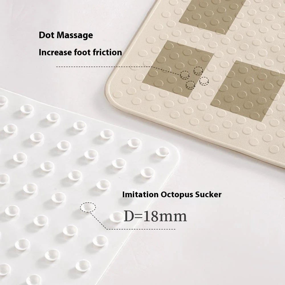 50 x 80cm For Bathtub Shower Non Slip Bath Mat Massage Dots PVC Bathroom Suction Cup Safety Pad - Coffee - 4