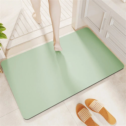 50 x 80cm Diatomite Quick Dry Bathroom Mat Absorbent Non Slip Floor Rug for Entrance - Green - 1