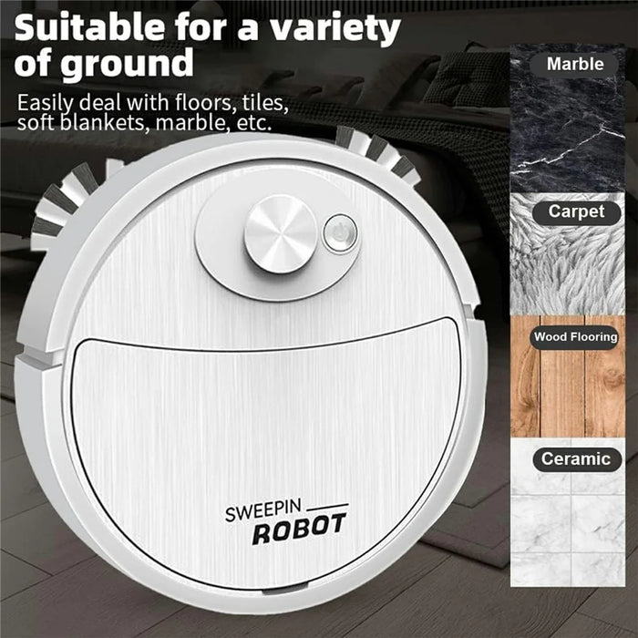 USB Charging Vacuum Cleaner 3 In 1 Sweeping Robot Smart Cleaning Device for Floor / Carpet / Hardwood - Black - 4