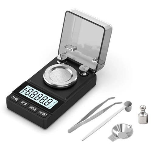Portable Digital Scale 50g / 0.001g High Precision Jewelry Gold Powder Scale with Calibration Weights - Black - 1