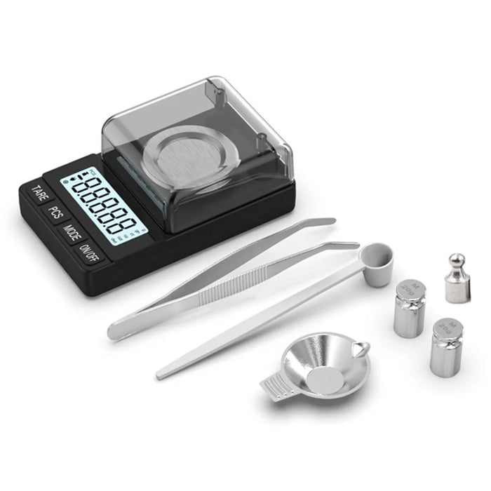 Portable Digital Scale 50g / 0.001g High Precision Jewelry Gold Powder Scale with Calibration Weights - Black - 3