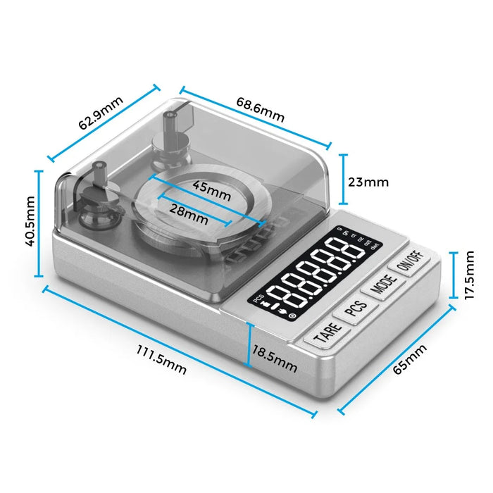 Portable Digital Scale 50g / 0.001g High Precision Jewelry Gold Powder Scale with Calibration Weights - Black - 6
