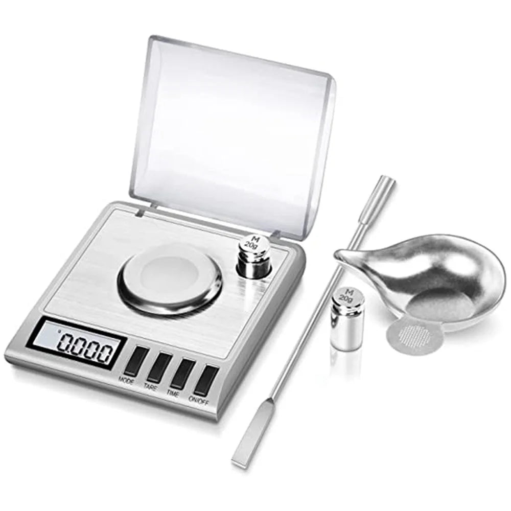 Stainless Steel Digital Scale 50g  /  0.001g High Precision Jewelry Powder Scale with Calibration Weights - 1
