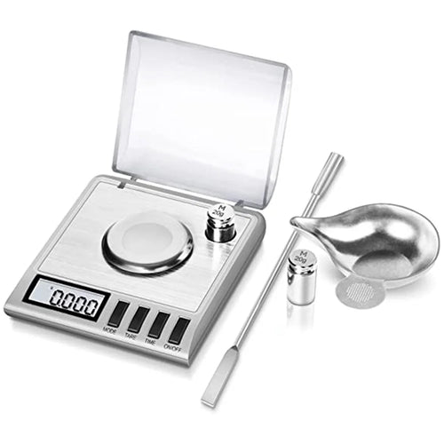 Stainless Steel Digital Scale 50g  /  0.001g High Precision Jewelry Powder Scale with Calibration Weights - 1