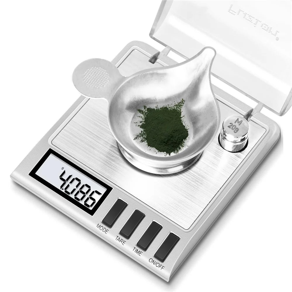 Stainless Steel Digital Scale 50g  /  0.001g High Precision Jewelry Powder Scale with Calibration Weights - 3
