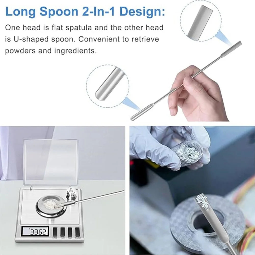 Stainless Steel Digital Scale 50g  /  0.001g High Precision Jewelry Powder Scale with Calibration Weights - 5