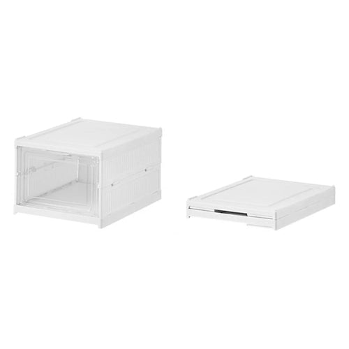 1 Layer No Installation Foldable Shoe Box Transparent Door Plastic Stackable Storage Container - 1