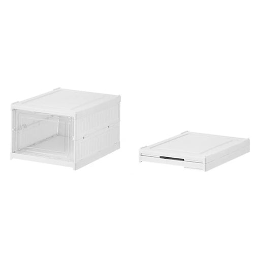 1 Layer No Installation Foldable Shoe Box Transparent Door Plastic Stackable Storage Container - 1