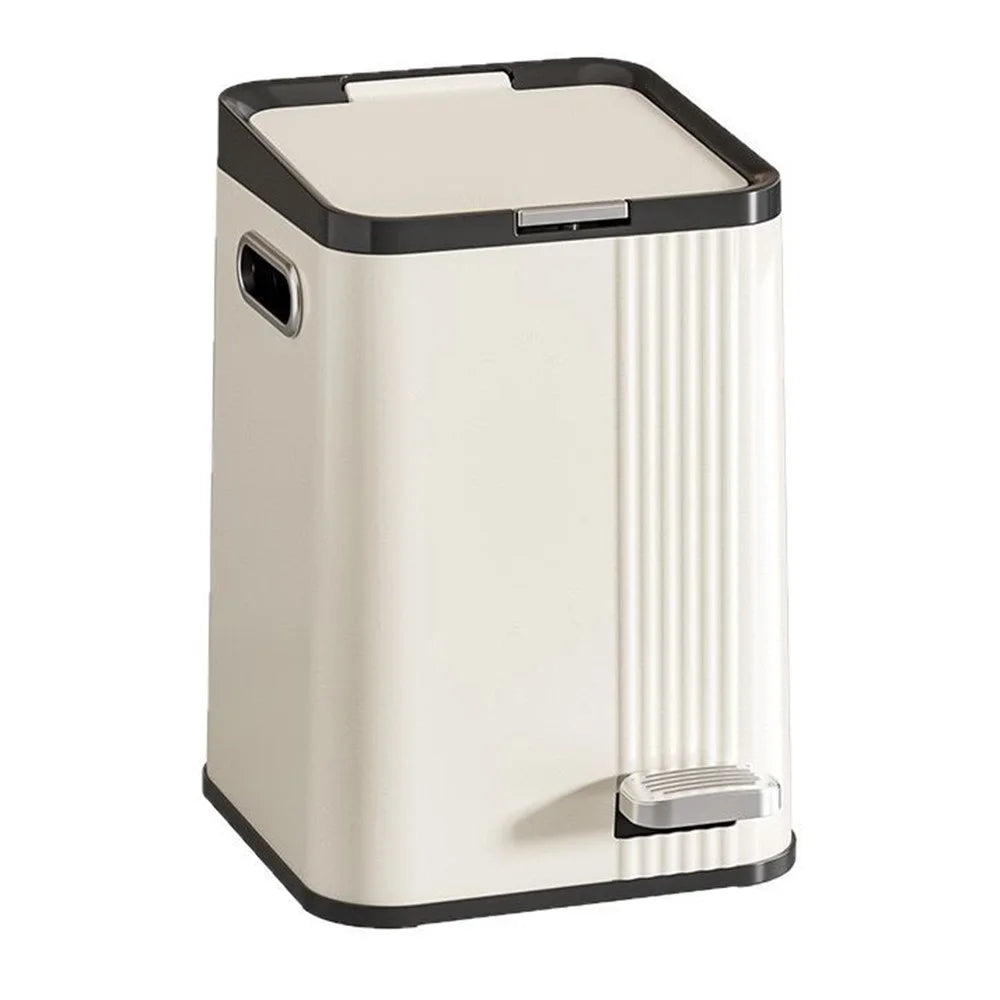Dual Opening Trash Can Hand Press / Foot Pedal ABS+PP Large Capacity Silent Close Garbage Bin - 1