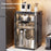 Large Size 4 Tier Cup Organizer PP Storage Cabinet Countertop Coffee Mugs Glasses Draining Shelf with Transparent Door - Black - 3