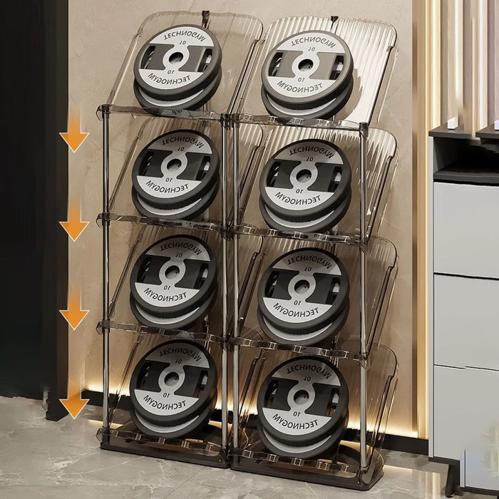 7 Tier PP + Stainless Steel Pipe Narrow Shoe Rack Easy Assembly Space Saving Storage Shelf - Transparent White - 5