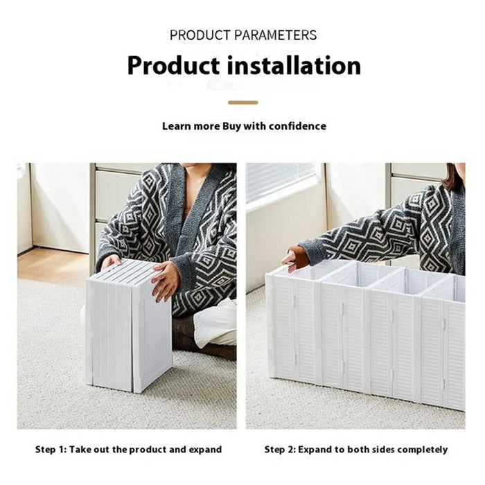 6 Layer No Installation Foldable Shoe Box Transparent Plastic Stackable Storage Container - Transparent - 5