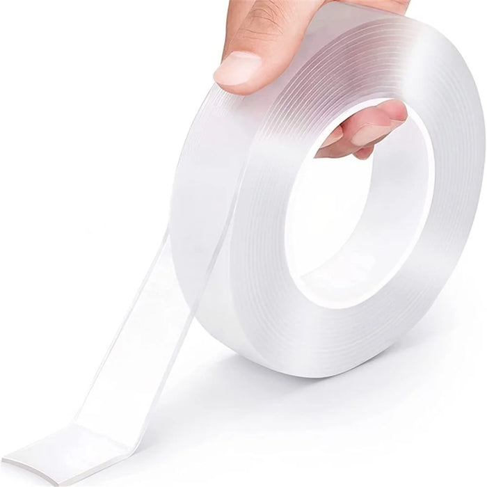 70mmx2mm Dual-Sided Nano Adhesive Tape Sticky Transparent Carpet Wall Tape Sticker, Length: 3m - 1