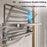 60cm Folding Wall Mounted Towel Holder Bathroom Metal Storage Rack Punching Free for Washroom / Toilet - 6