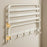 40cm Metal Towel Rack Bathroom Wall Mounted Storage Shelf No Punching Folding Hanger with Hooks - 2
