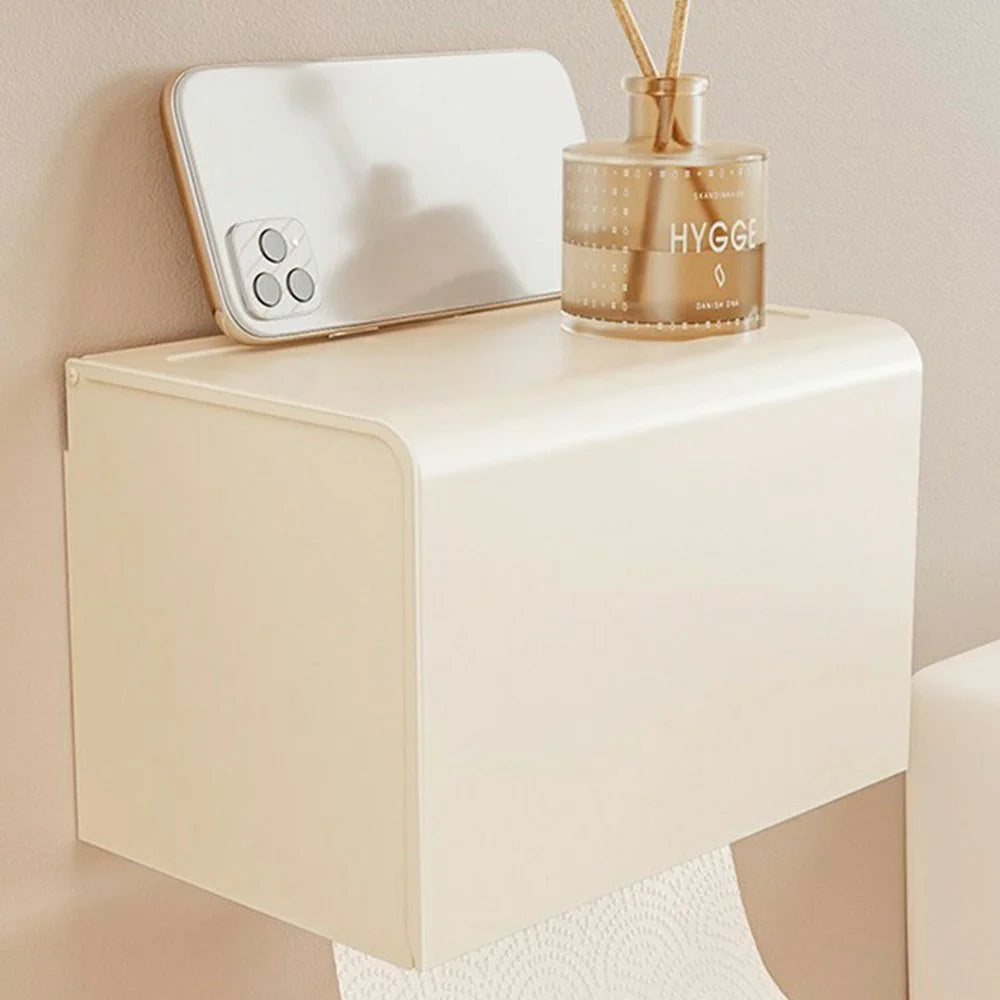 Wall Mounted Toilet Paper Holder Bathroom Tissue Dispenser No Drilling Tissue Box for Home - 1