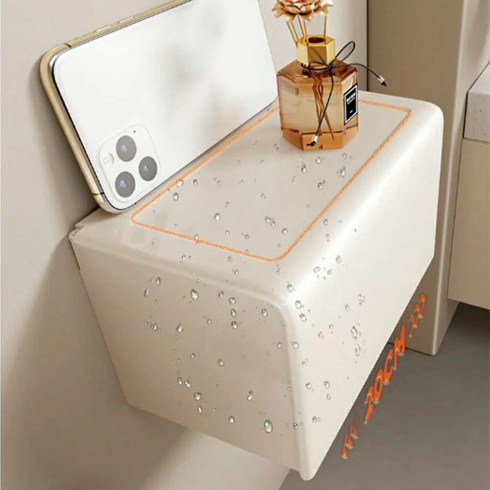 Wall Mounted Toilet Paper Holder Bathroom Tissue Dispenser No Drilling Tissue Box for Home - 3