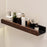 Wood Bathroom Storage Shelf 60cm Wall Mounted Organizer Rack No Punching Washroom Holder - Black - 1