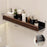 Wood Bathroom Storage Shelf 60cm Wall Mounted Organizer Rack No Punching Washroom Holder - Black - 7