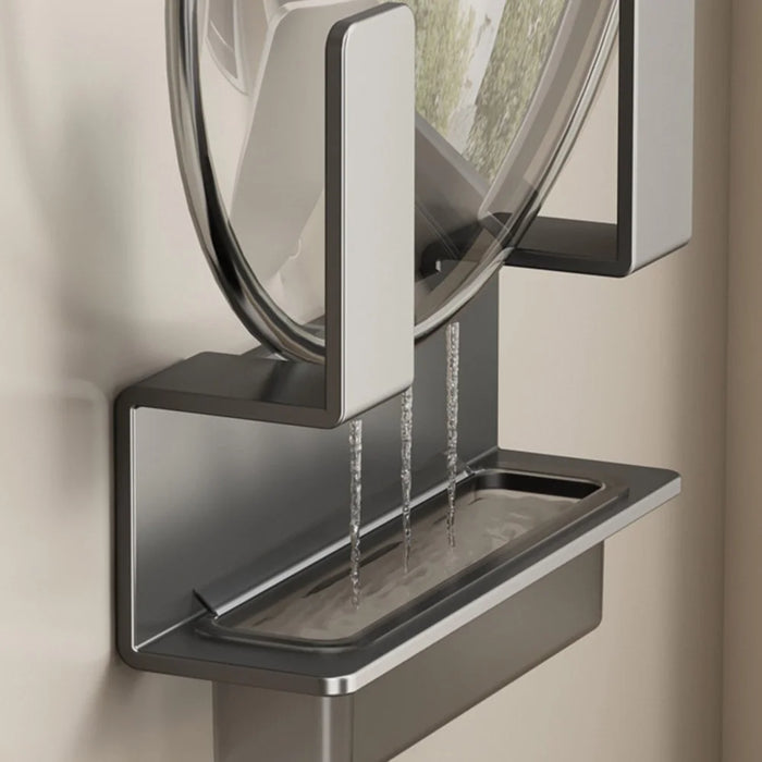 Pot Lid Organizer Wall Mounted No Drilling Kitchen Cutting Board Storage Rack with Drip Tray - Grey - 5