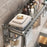 40cm Aluminum Alloy Towel Rack Foldable No Drilling Wall Mounted Bathroom Shelf with Hooks - 4