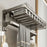 50cm Foldable Bathroom Towel Rack Aluminum Alloy Wall Mounted No Drilling Toiletries Towels Clothes Storage Shelf - 1