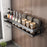 50cm Carbon Steel Kitchen Spice Rack Wall Mounted No Drilling Seasoning Bottle Storage Shelf - 1