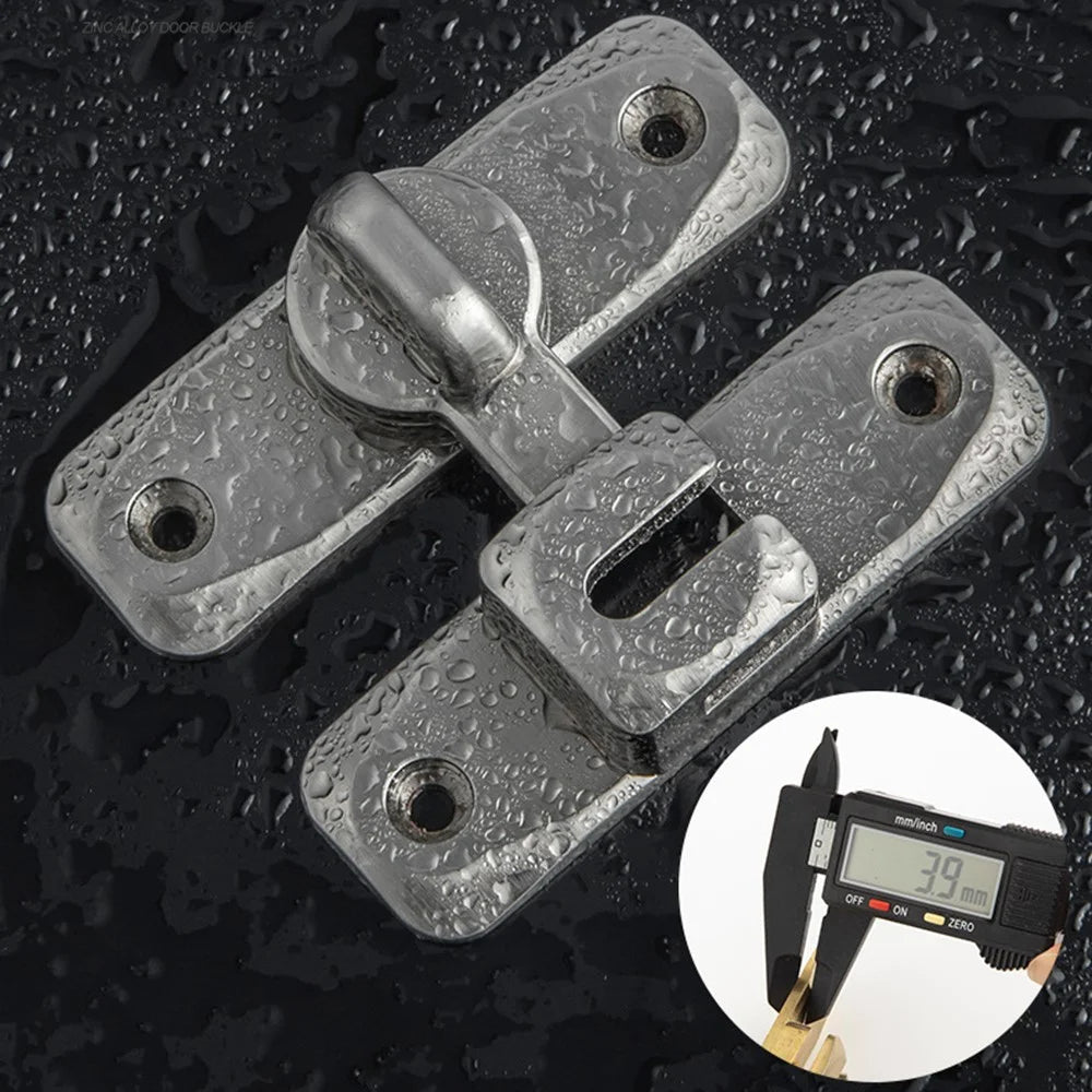 No Drill Installation Zinc Alloy Door Latch Bolt Lock for Sliding Doors Bathroom Bedroom Closet Door - Black - 7