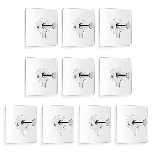 10Pcs Adhesive Wall Wall Mounting Hooks Hanging Nails for Picture Frames Photo Keys - 1