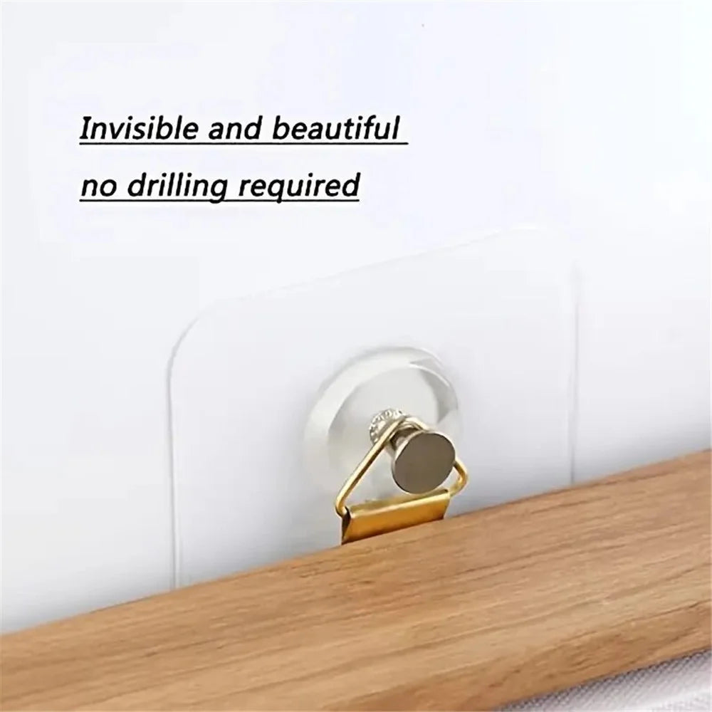 10Pcs Adhesive Wall Wall Mounting Hooks Hanging Nails for Picture Frames Photo Keys - 3