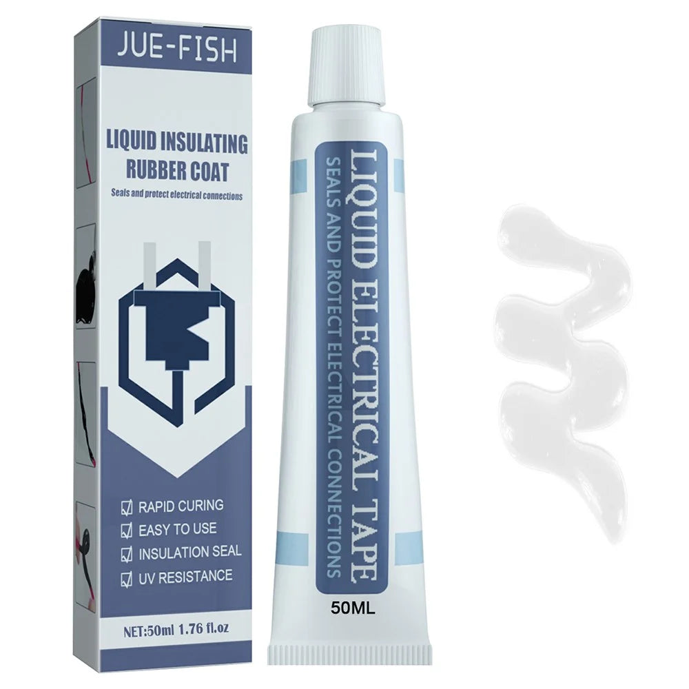JUE-FISH 50ML White Liquid Insulation Tape for Circuit Board Waterproof Adhesive High Temperature Resistant Sealant - 1