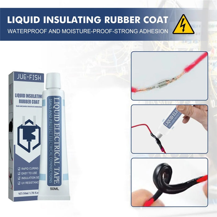 JUE-FISH 50ML White Liquid Insulation Tape for Circuit Board Waterproof Adhesive High Temperature Resistant Sealant - 4