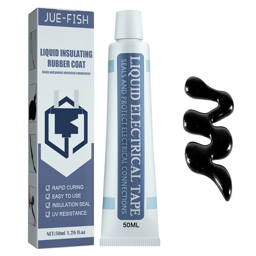 JUE-FISH 50ML Black Liquid Insulation Tape for Circuit Board Waterproof Adhesive High Temperature Resistant Sealant - 1