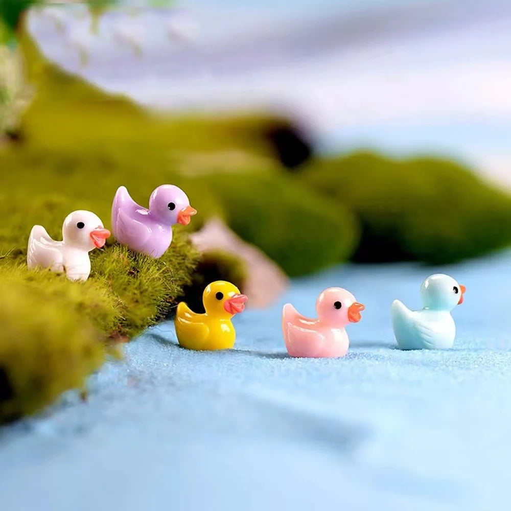 20Pcs DIY Craft Miniature Ducks Resin Accessories for Micro Landscape Terrarium Jewelry Making Phone Case Decoration - Yellow - 3