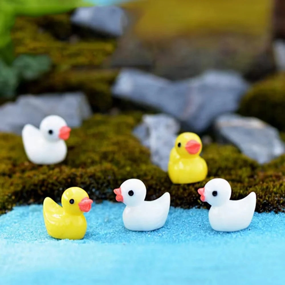 20Pcs DIY Craft Miniature Ducks Resin Accessories for Micro Landscape Terrarium Jewelry Making Phone Case Decoration - Yellow - 5