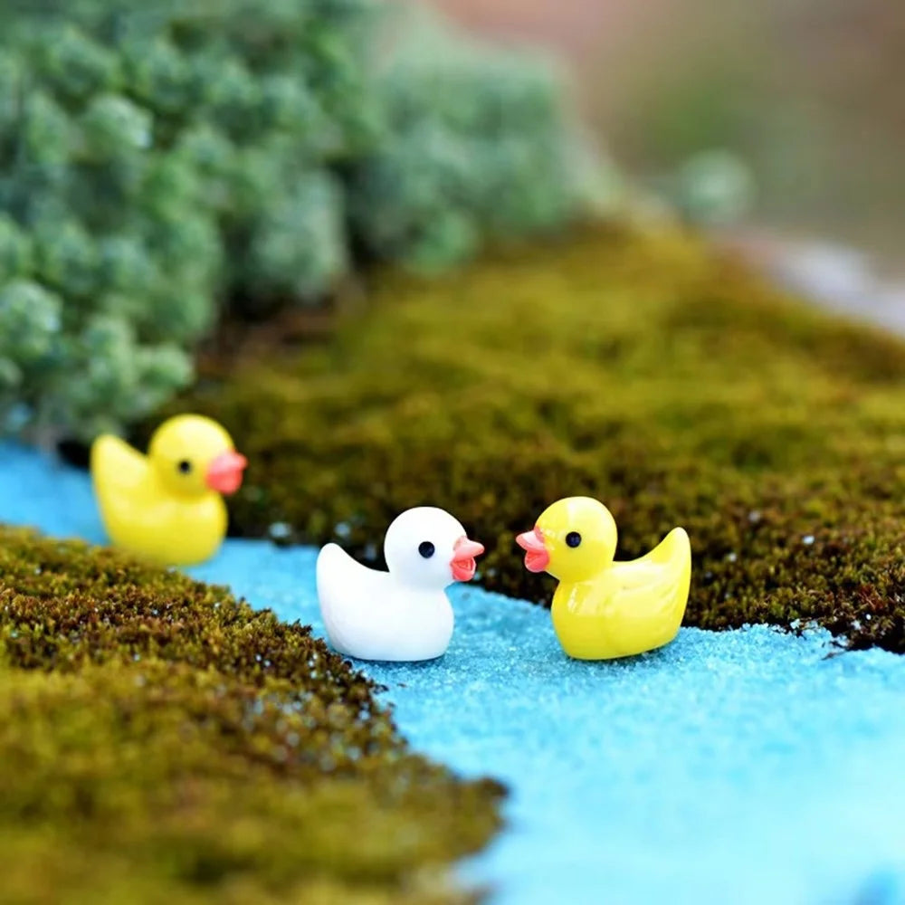 20Pcs DIY Craft Miniature Ducks Resin Accessories for Micro Landscape Terrarium Jewelry Making Phone Case Decoration - Yellow - 6
