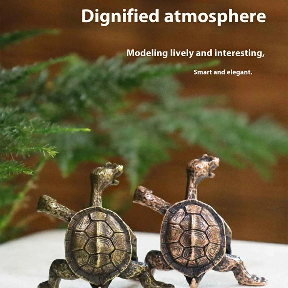 Creative Incense Holder Turtle Shaped Alloy Incense Burner Stand Ornament for Home Office Meditation - Red - 2