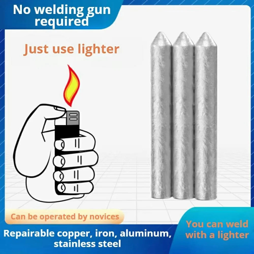 6Pcs Low Temperature Welding Rods Lighter Activated Repair Solder Sticks for Copper Aluminum Stainless Steel - 2