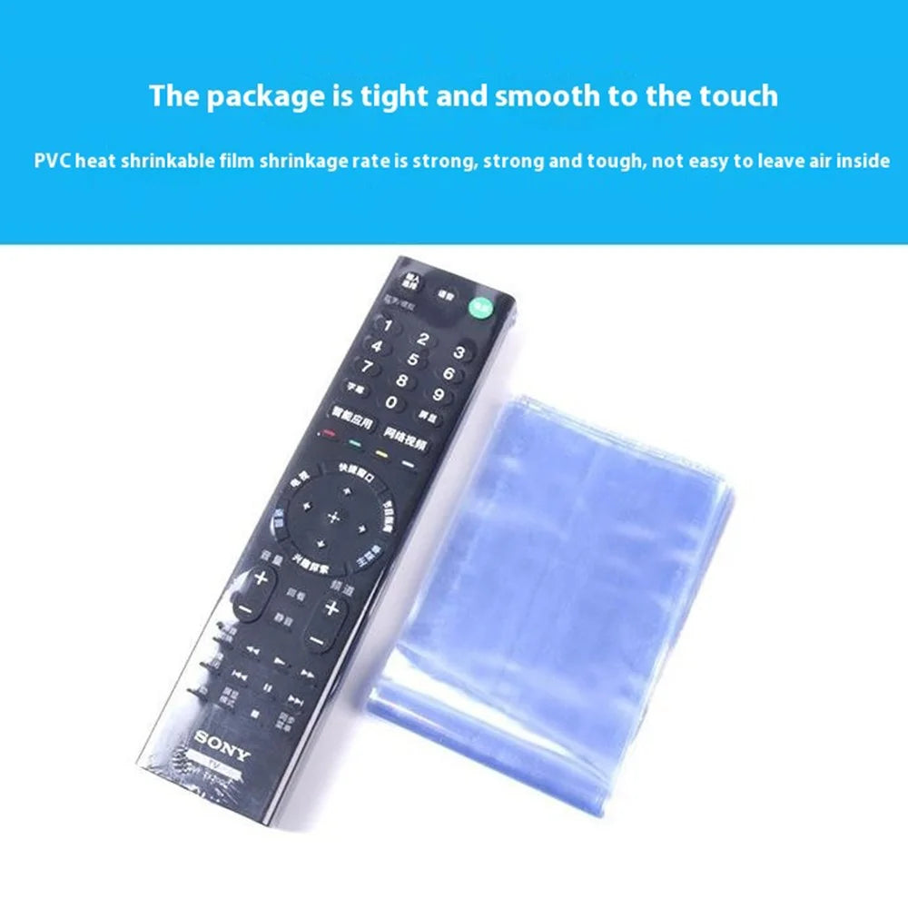 100Pcs Remote Control Heat Shrink Wrap Film PVC Transparent Protective Cover Anti Dust Oil Resistant Shrink Bag - 5