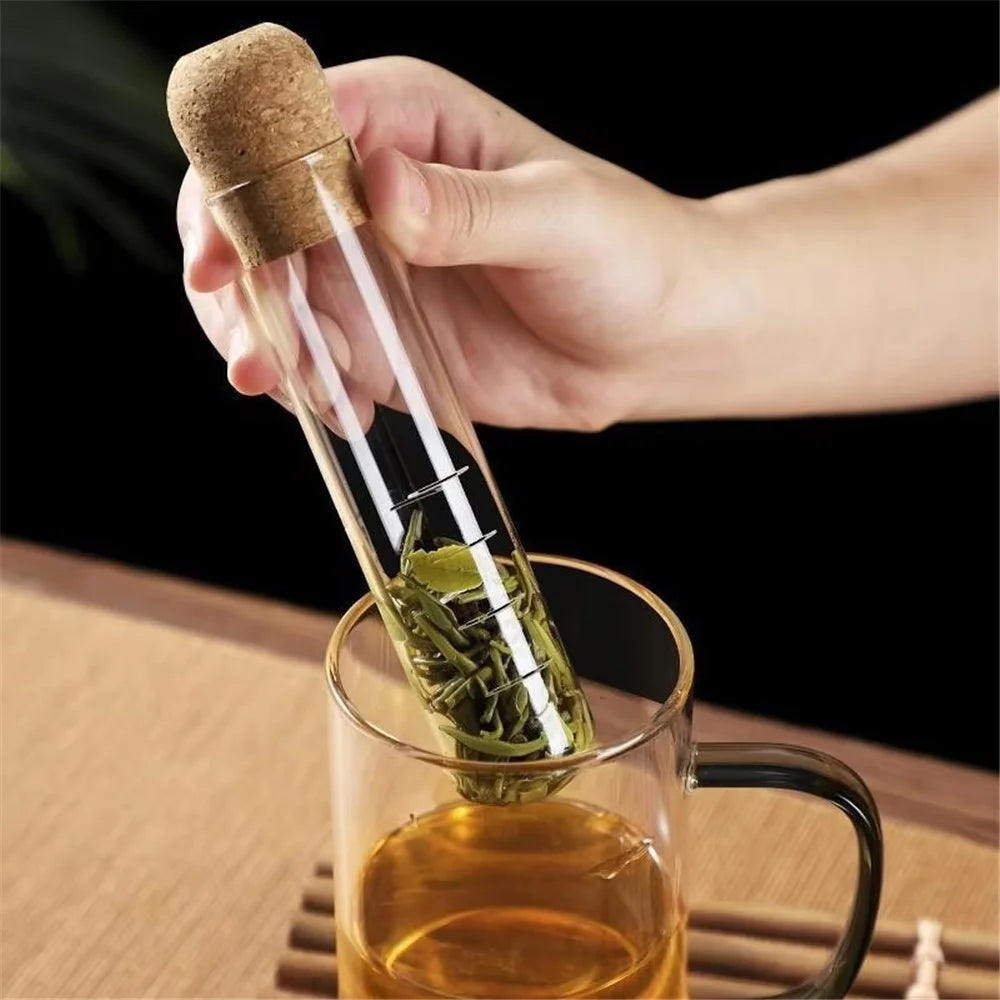 High Borosilicate Glass Tea Infuser Strainer Loose Leaf Easy Brewing Transparent Reusable Filter Tea Maker Tool (No FDA, BPA-Free) - 2