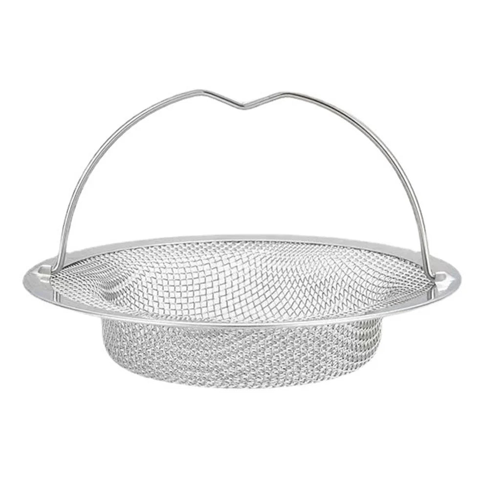 Stainless Steel Kitchen Sink Strainer Dishwashing Basin Garbage Filter Mesh Drain Basket with Lift Handle - 2