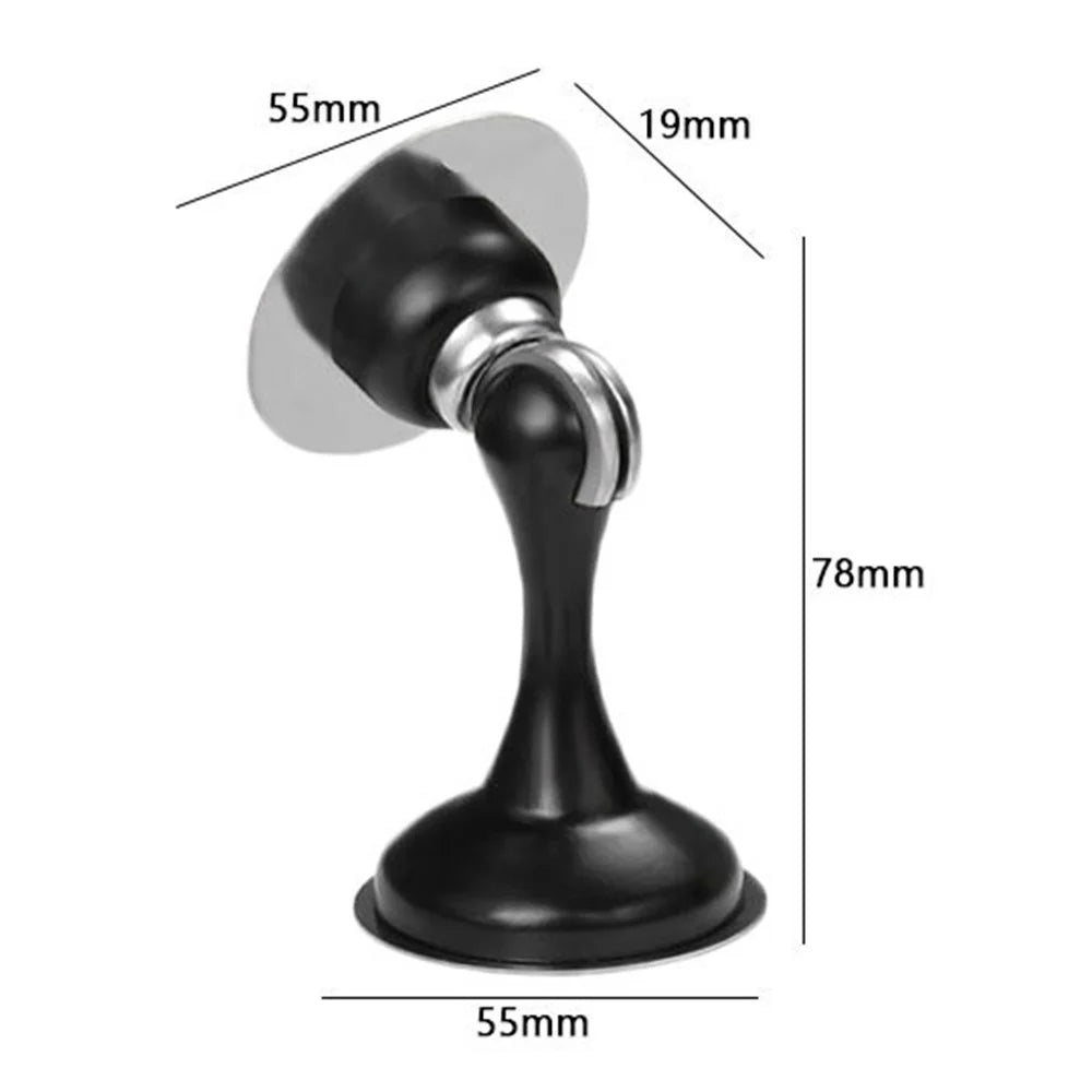 Door Stopper Glass Wooden Doors Magnetic Stainless Steel Doorstop Shock Absorber - Black - 7