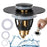 Sink Drain Stopper Bathroom Basin Universal Push Button Pop Up Plug Anti Clog Hair Catcher - Matte Black - 1