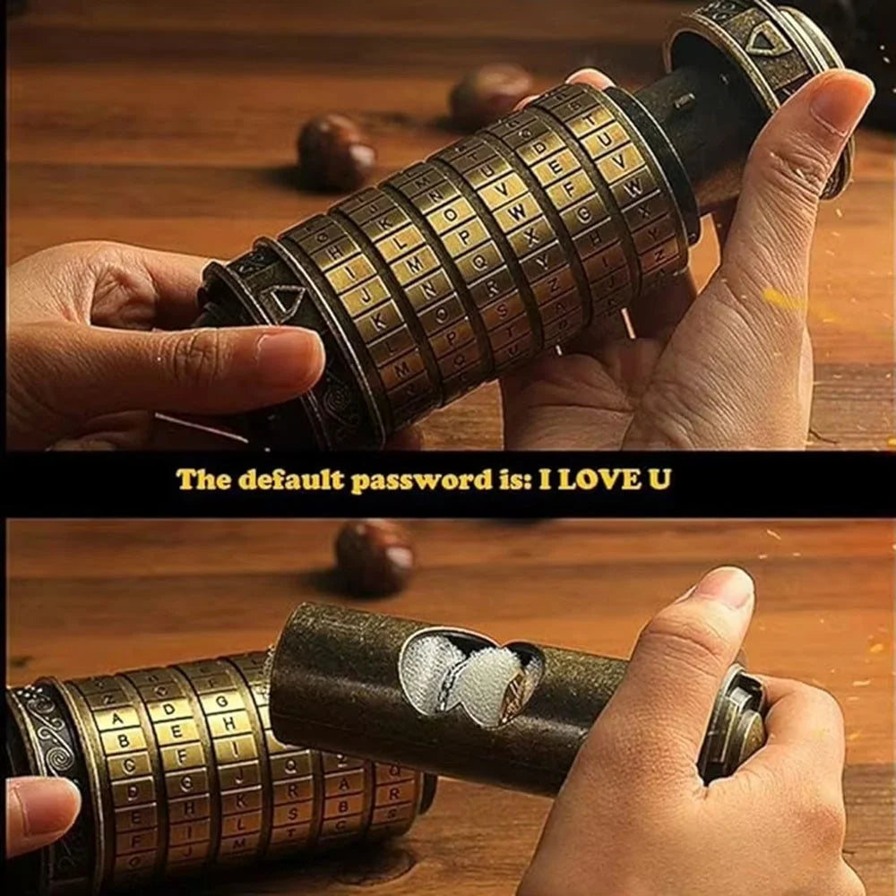 Da Vinci Code Cryptex Toy Metal Precision Password Lock Valentine Christmas Birthday Gift - 7